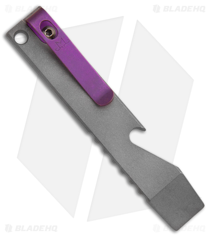 Maverick Customs Pocket Pry Bar Tool Milled SW Gray/Purple Titanium (4")