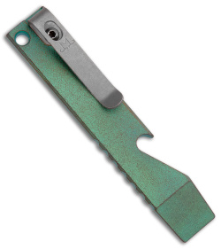 Maverick Customs Pocket Pry Bar Tool Milled Green/Gray Titanium (4")