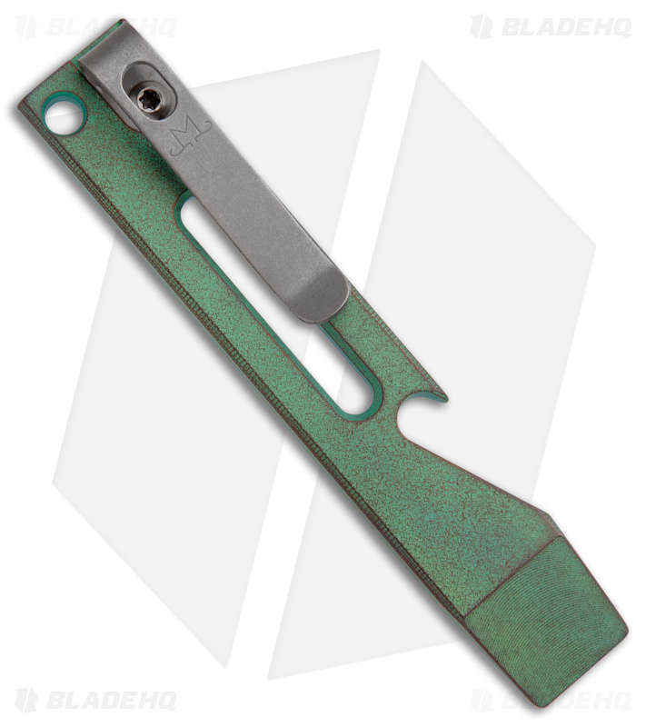 Maverick Customs Pocket Pry Bar Tool Milled Green/Gray Titanium (4")