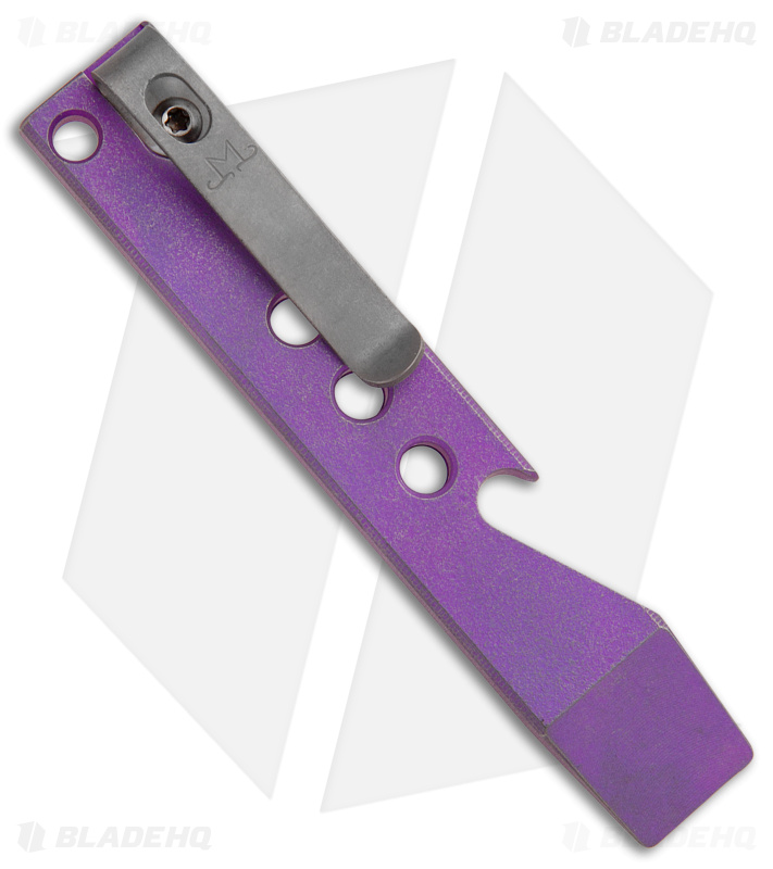 Maverick Customs Pocket Pry Bar Tool Milled SW Purple/Gray Titanium (4")