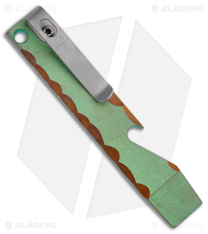 Maverick Customs Pocket Pry Bar Tool Rock Green/Copper Titanium (4")