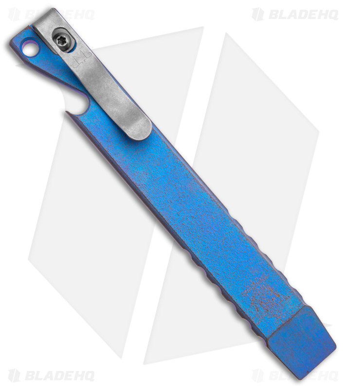 Maverick Customs 5" Ti Pocket Pry Bar Bottle Opener - Blue Milled