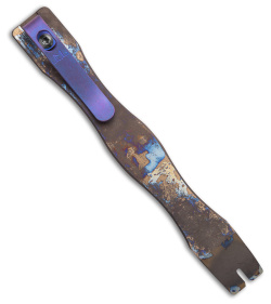 Maverick Customs 5" Ti Pocket Pry Bar Tool - Blue/Purple Notched Titanium