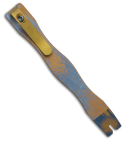 Maverick Customs 5" Ti Pocket Pry Bar Tool - Yellow / Blue Titanium