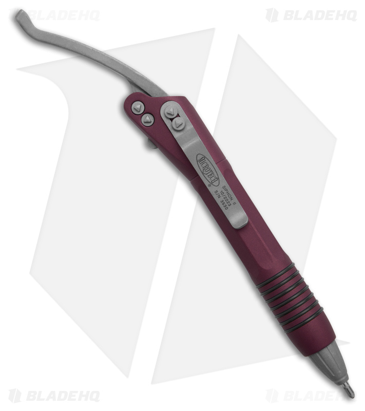 Microtech Siphon II Pen Stainless Steel Black Cherry - Apocalyptic Hardware