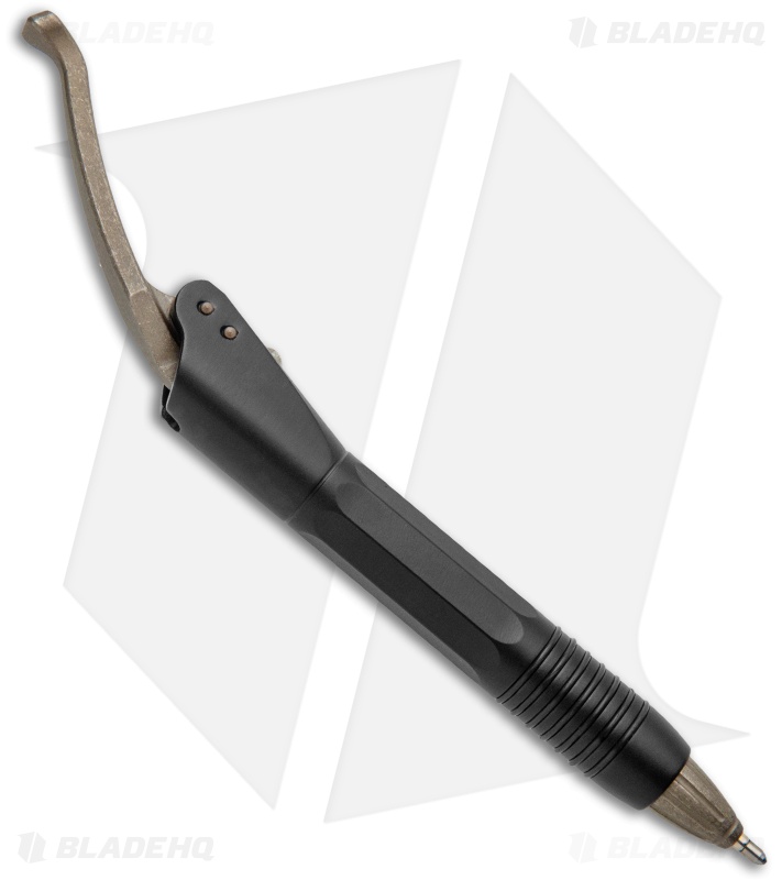 Microtech Siphon II Stainless Steel Pen Apocalyptic - Black w/ Bronzed Clip