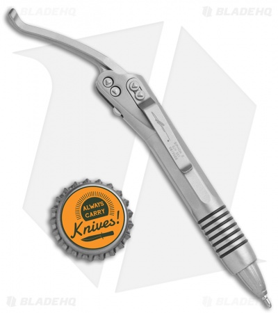 Microtech Signature Series Siphon II Pen Claw Logo Bead Blasted Stainless Steel 