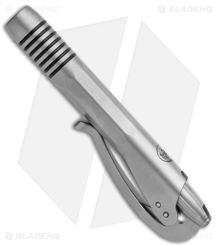 Microtech Signature Series Siphon II Pen Claw Logo Bead Blasted Stainless Steel 