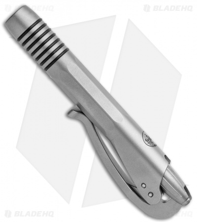 Microtech Signature Series Siphon II Pen Claw Logo Bead Blasted Stainless Steel 