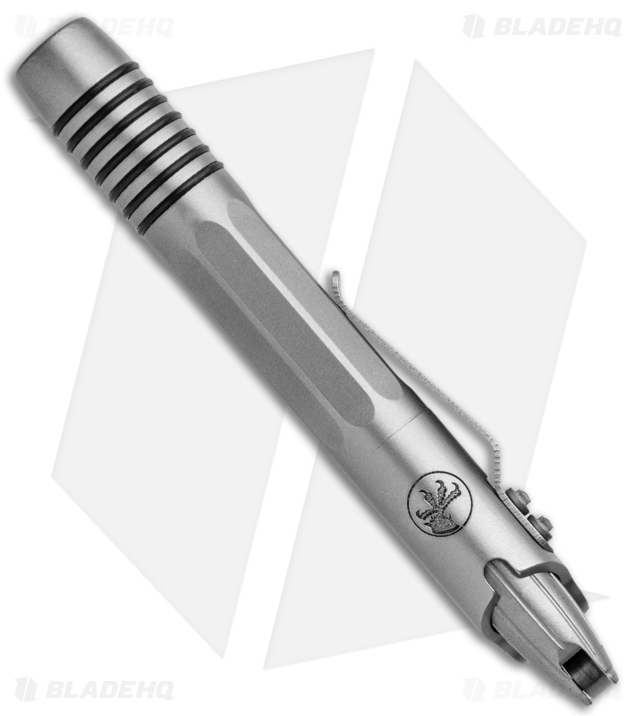 Microtech Signature Series Siphon II Pen Claw Logo Bead Blasted Stainless Steel 