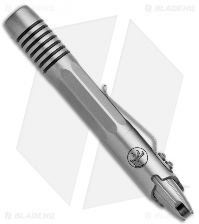 Microtech Signature Series Siphon II Pen Claw Logo Bead Blasted Stainless Steel 