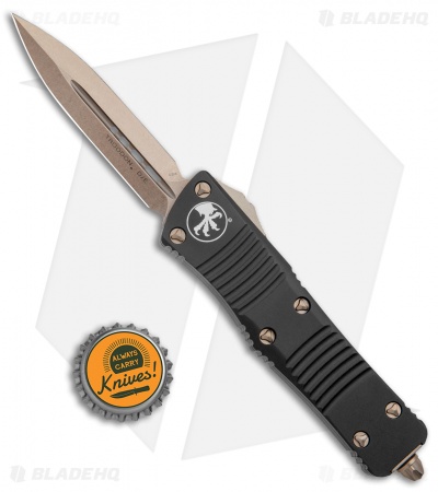 Microtech Troodon Dagger D/E OTF Automatic Knife Black (3" Bronze SW) 138-13