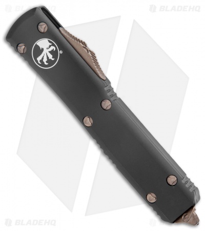 Microtech Ultratech Drop Point OTF Automatic Knife Black (3.4" Bronze Apac Serr)