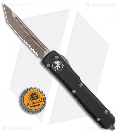 Microtech Ultratech Tanto OTF Automatic Knife Black (3.4" Bronze Apoc Serr)