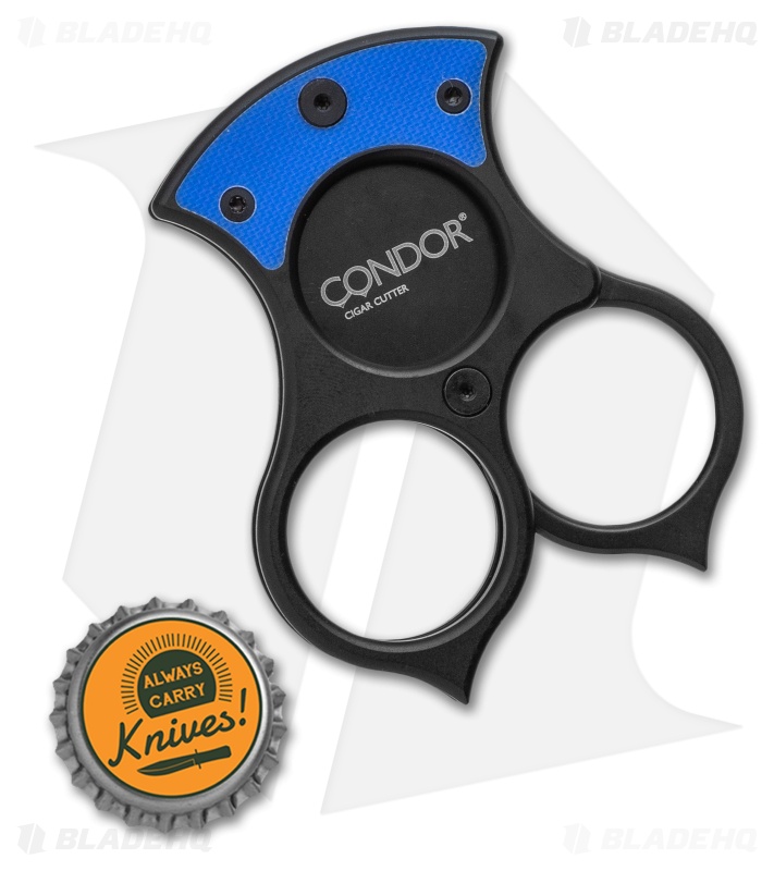 Red Horse Knife Works Condor Cutter Cigar Cutter Blue G-10 (PVD Black Blade) 