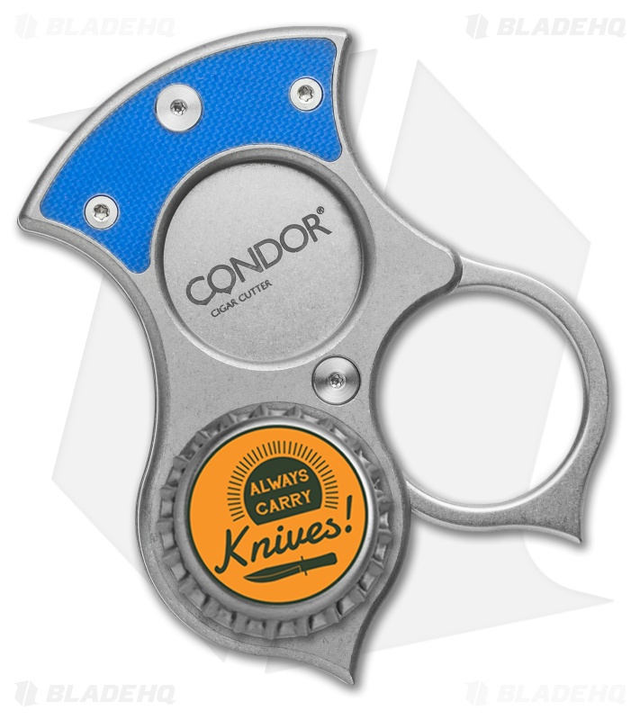 Red Horse Knife Works Condor Cutter Cigar Cutter Blue G-10 (Stonewash Blade) 