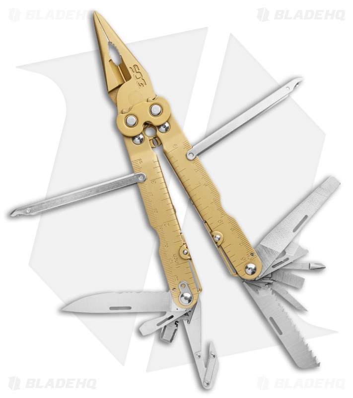 SOG Powerlock 18-in-1 Multi-Tool + V-Cutter (Gold) S62GN-BX - Blade HQ