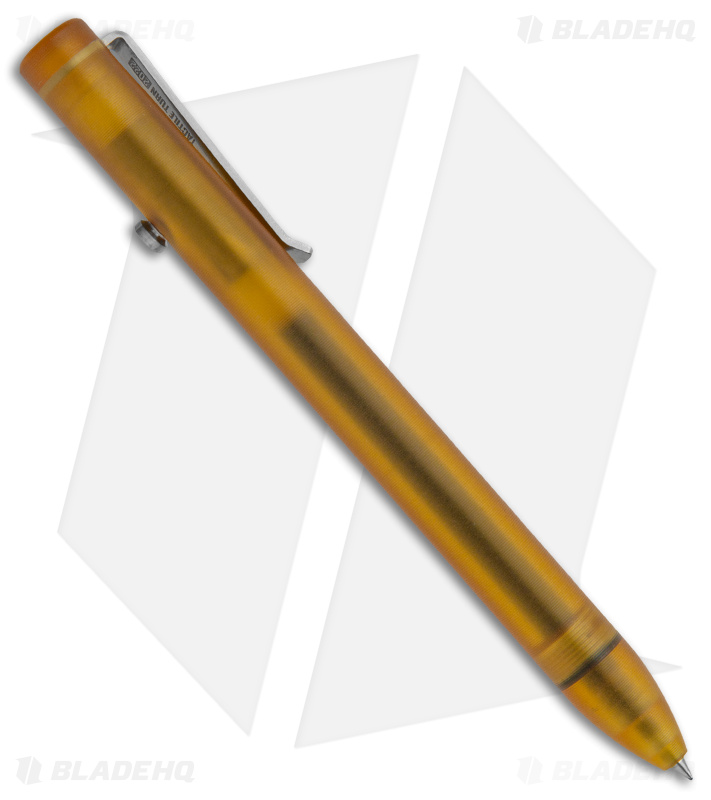 Tactile Turn Blade HQ Exclusive 5.5" Bolt-Action Pen Ultem - Amber