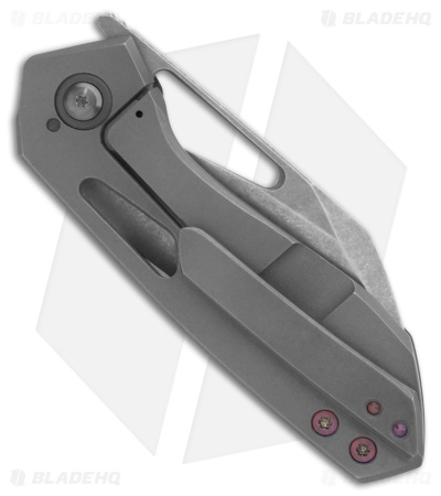 TuffKnives Geoff Blauvelt Custom OD 22 Frame Lock Knife Ti (2.9"  Darkwash)