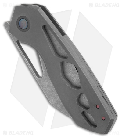 TuffKnives Geoff Blauvelt Custom OD 22 Frame Lock Knife Ti (2.9"  Darkwash)