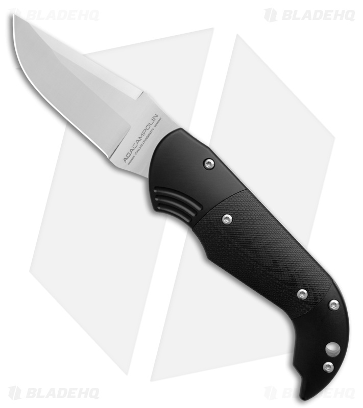 AGA Campolin Alex Bolster Release Automatic Knife Black G-10 (3.1" Satin)