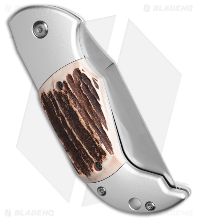AGA Campolin Alex Bolster Release Automatic Knife Stag (3.1" Satin) 