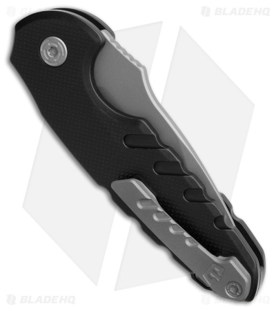Blackside Customs Bad Idea Automatic Button Lock Knife Black Al (3.6" Graymatter