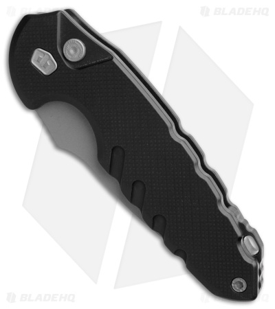 Blackside Customs Bad Idea Automatic Button Lock Knife Black Al (3.6" Graymatter