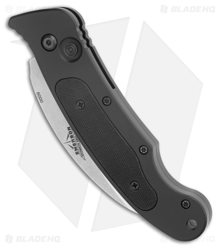 Emerson Elvia Automatic Knife Black Aluminum/G-10 (3.1" Stonewash)