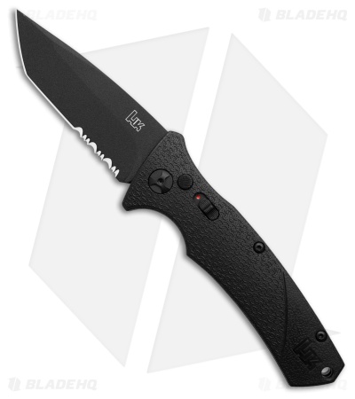 HK Auto I Automatic Knife Serrated Tanto (Black) 01HK502