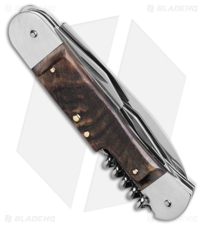 Hubertus 7.75" Large Horn Lever Lock Automatic Knife (3.4" Satin)