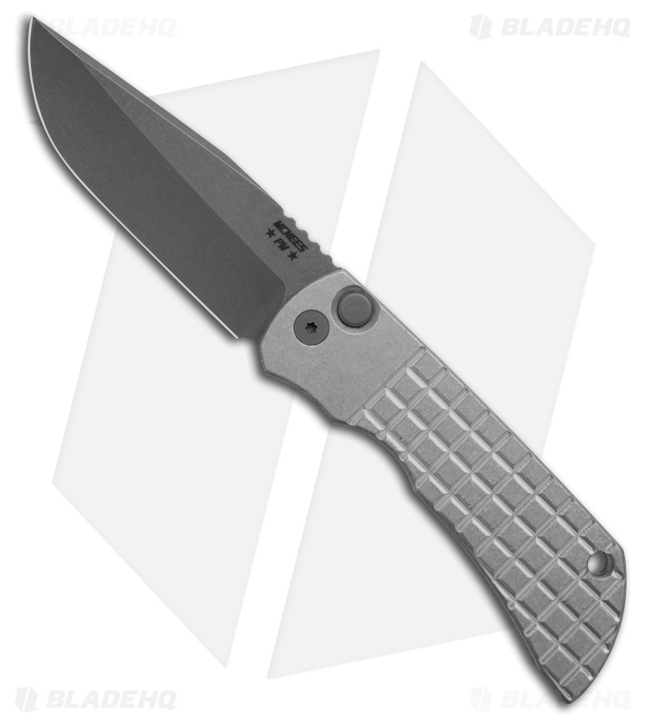 McNees Knives MAC2 AutoMac Knife Aluminum Atomic Frag (3.5" Stonewash MagnaCut)