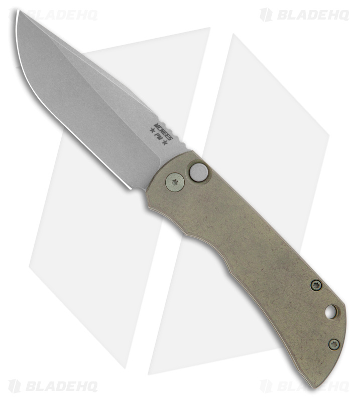 McNees Knives MAC2 AutoMac Knife Green/Bronze Titanium (3.5" SW MagnaCut)