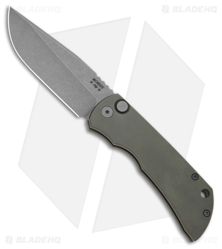 McNees Knives PM MAC2 3.5 AutoMac Knife Green/Bronze Ti (3.5" SW MagnaCut)