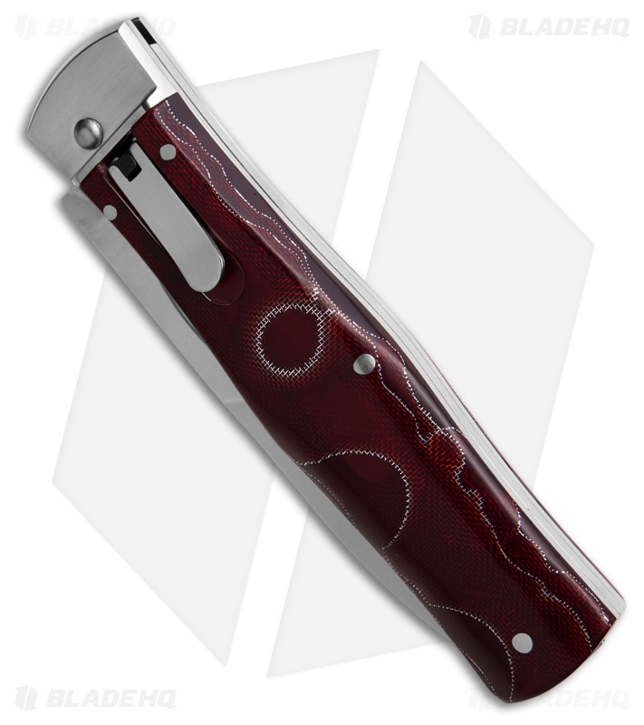 Mikov 241 Predator Lever Lock Dagger Automatic Knife Raffir Red (3.75" Polish)