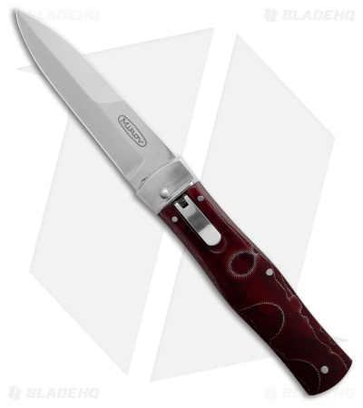 Mikov 241 Predator Lever Lock Dagger Automatic Knife Raffir Red (3.75" Polish)