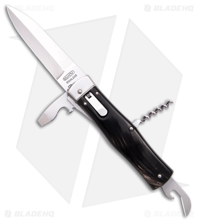 Mikov 241 Predator Multi-Tool Automatic Knife Dark Horn (4-in-1) (3.75" Polish)