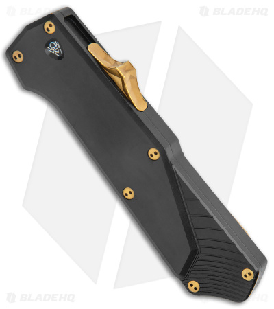 Southern Grind Arachnid OTF Knife Black Aluminum (3.25" Bronze PVD)