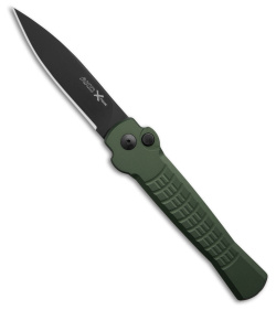 AKC X-treme Ace1 Automatic Knife Green Aluminum (3.67" Black)