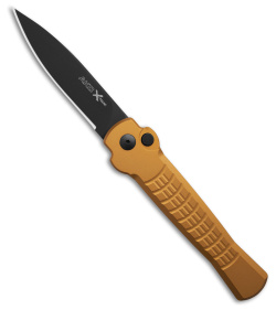 AKC X-treme Ace1 Automatic Knife Gold Aluminum (3.6" Black)