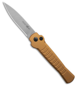 AKC X-treme Ace1 Automatic Knife Gold Aluminum (3.6" Satin)