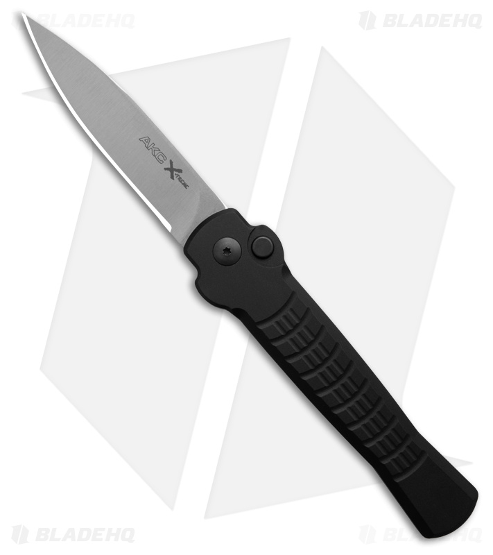 AKC X-treme Ace1 Side Opener Automatic Knife Black Aluminum (3.7" Satin)