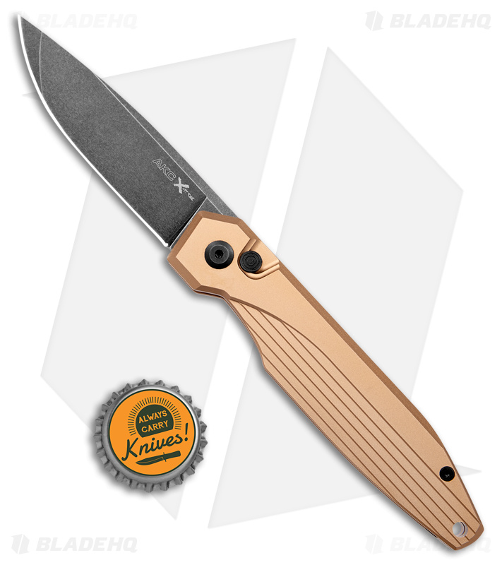 AKC X-treme Dandy Auto Knife Tan + Black SW - Blade HQ