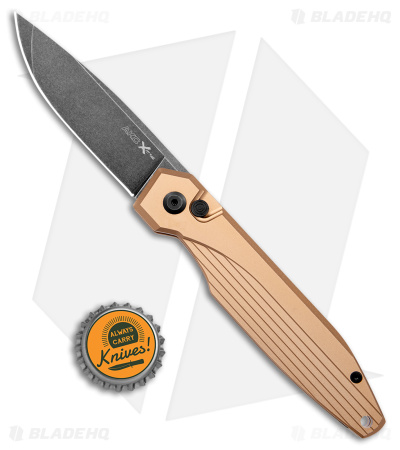 AKC X-treme Dandy Tan Aluminum Automatic Knife (3.1" Black Stonewash)