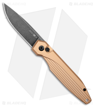 AKC X-treme Dandy Tan Aluminum Automatic Knife (3.1" Black Stonewash)