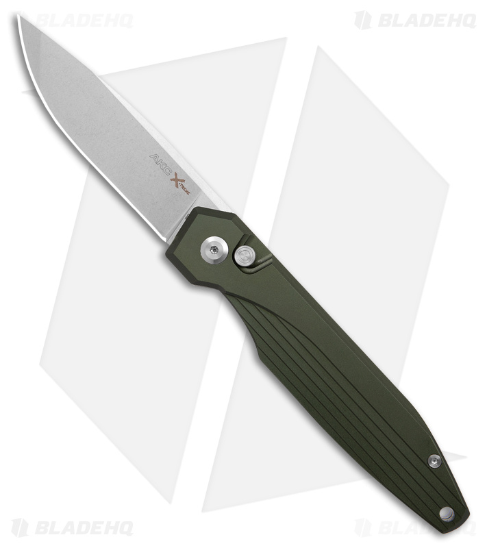 デク AKC X-treme Dandy Auto Knife Green + SW - Blade HQ