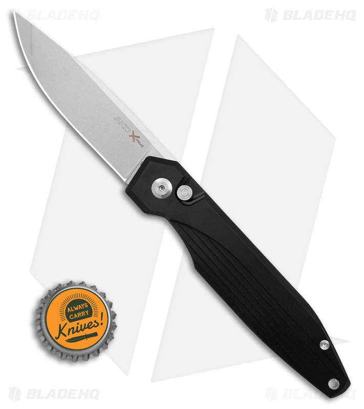 AKC X-treme Dandy Auto Knife Black + Stonewash - Blade HQ