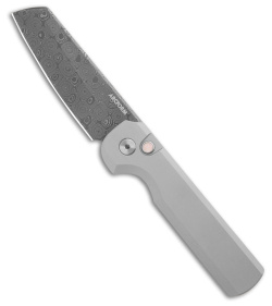 Arcform Slimfoot Automatic Knife Gray Aluminum (3.1" Raindrop Damascus)