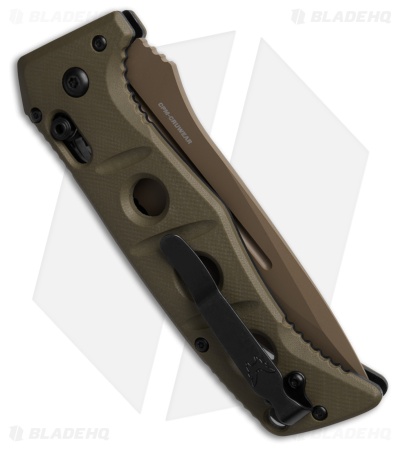 Benchmade Adamas Automatic Knife Olive Drab G-10 (3.8" Serr FE) 2750SFE-2