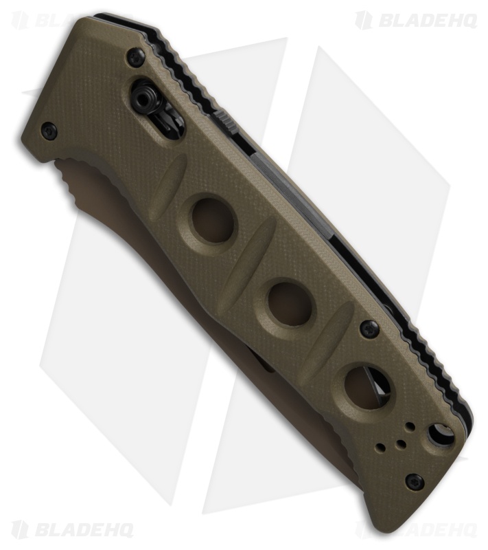 Benchmade Adamas Automatic Knife Olive Drab G-10 (3.8" Serr FE) 2750SFE-2